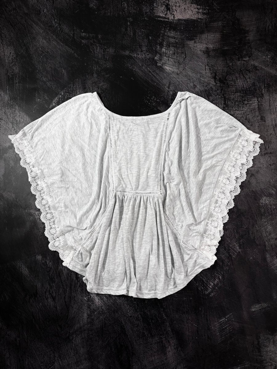 Mori Grey Lace Blouse - MIDNIGHT FAE