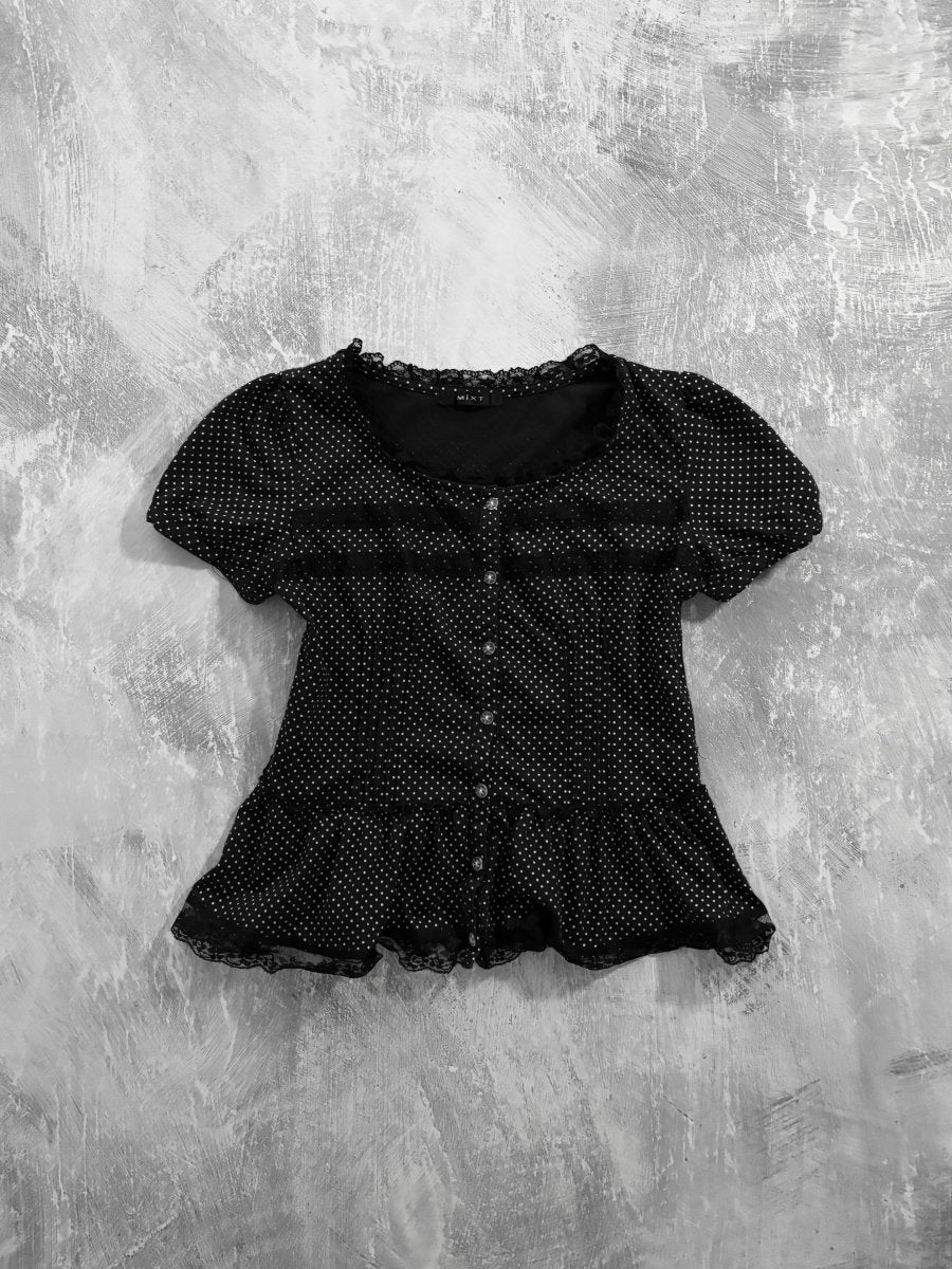 Mottle Button-Up Top - MIDNIGHT FAE
