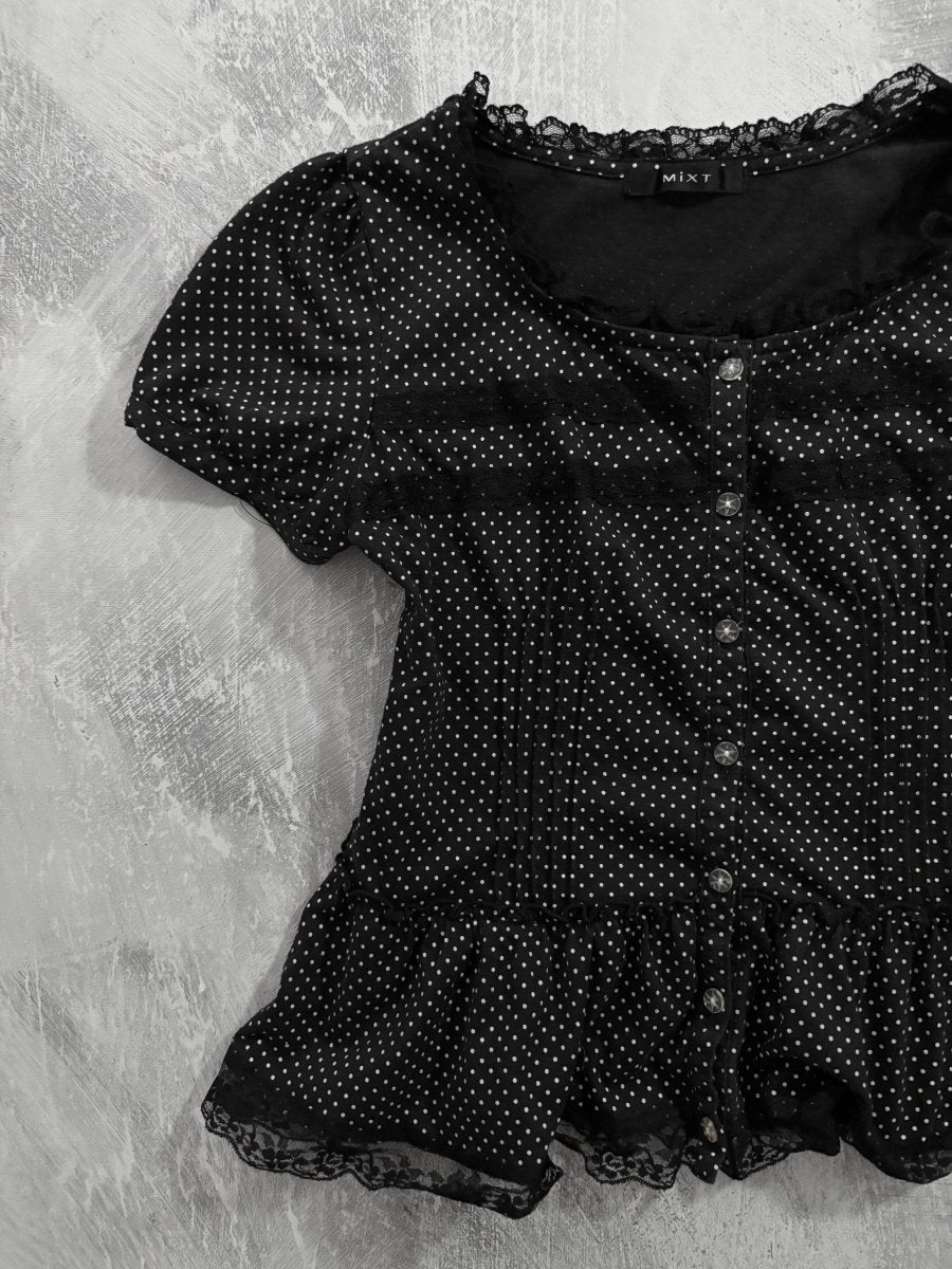 Mottle Button-Up Top - MIDNIGHT FAE