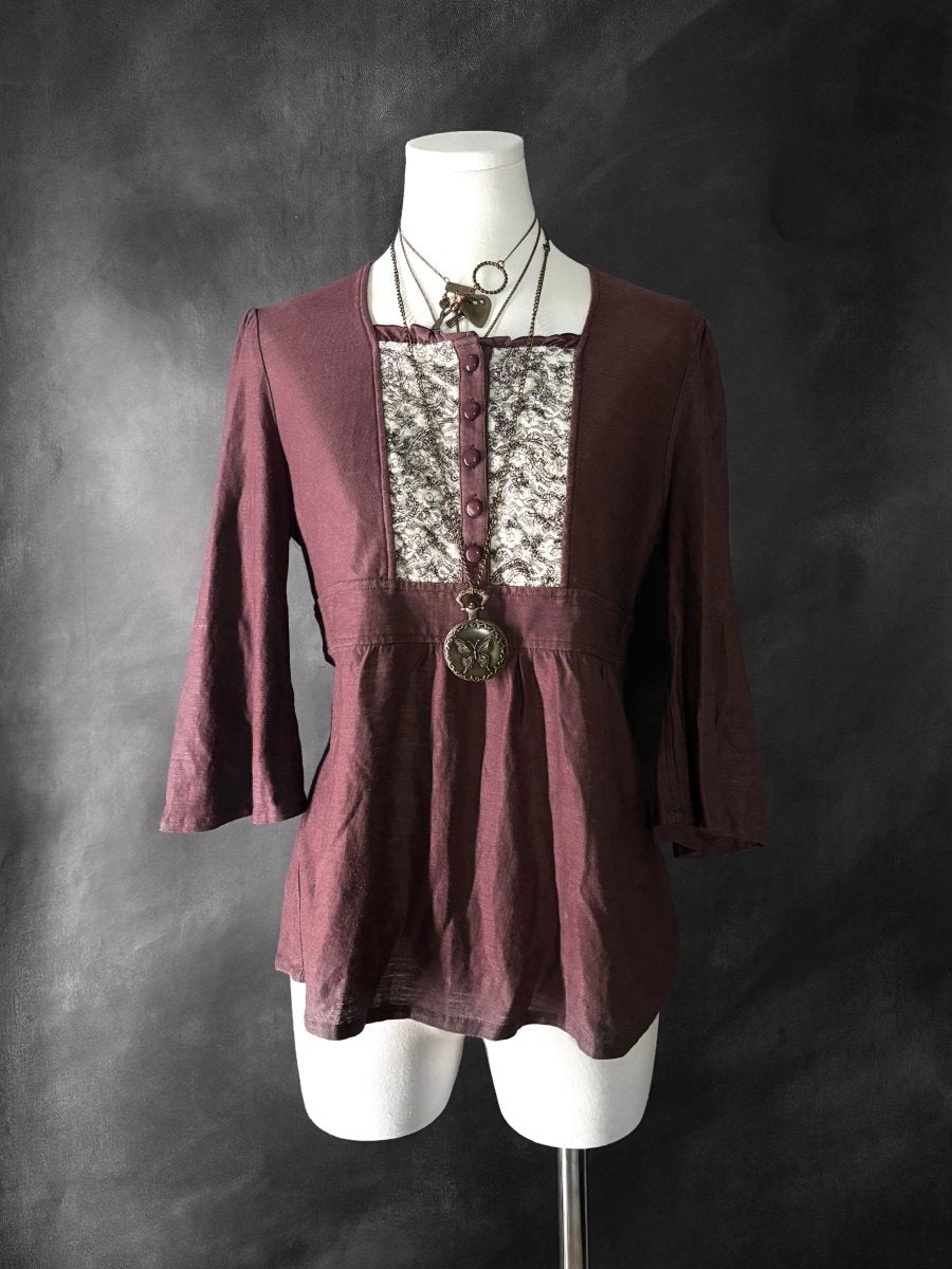 Mulberry Babydoll Blouse - MIDNIGHT FAE