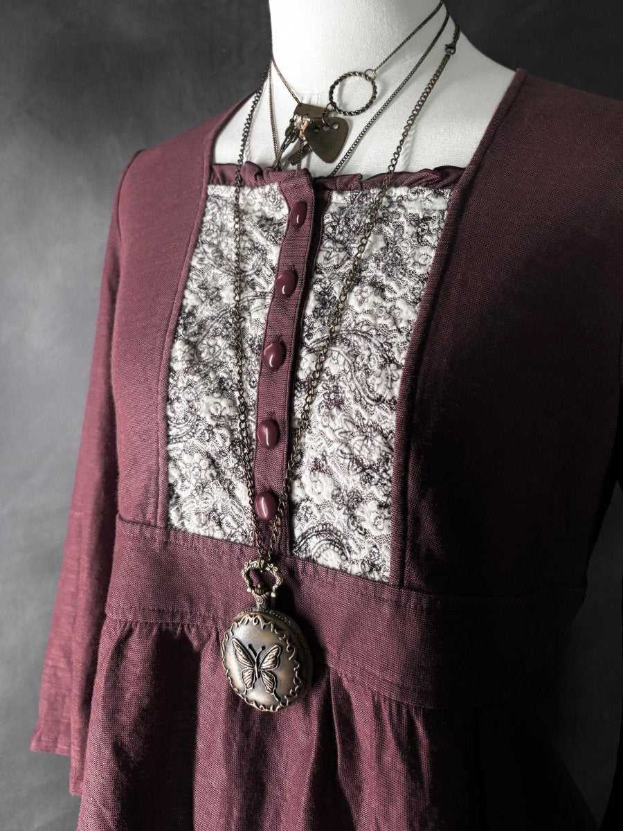 Mulberry Babydoll Blouse - MIDNIGHT FAE