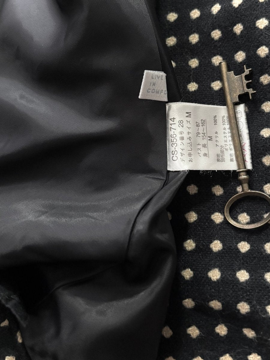 Navy Polkadot Poncho - MIDNIGHT FAE