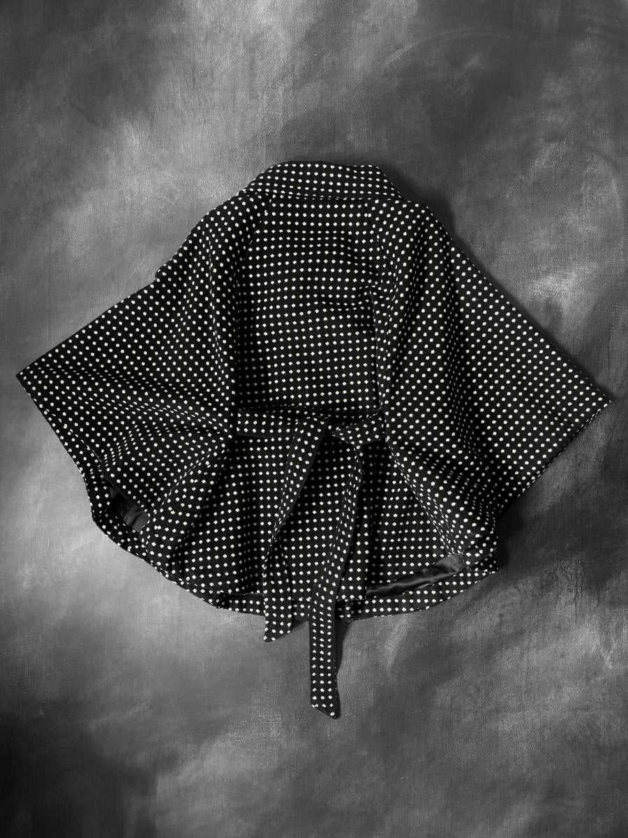 Navy Polkadot Poncho - MIDNIGHT FAE