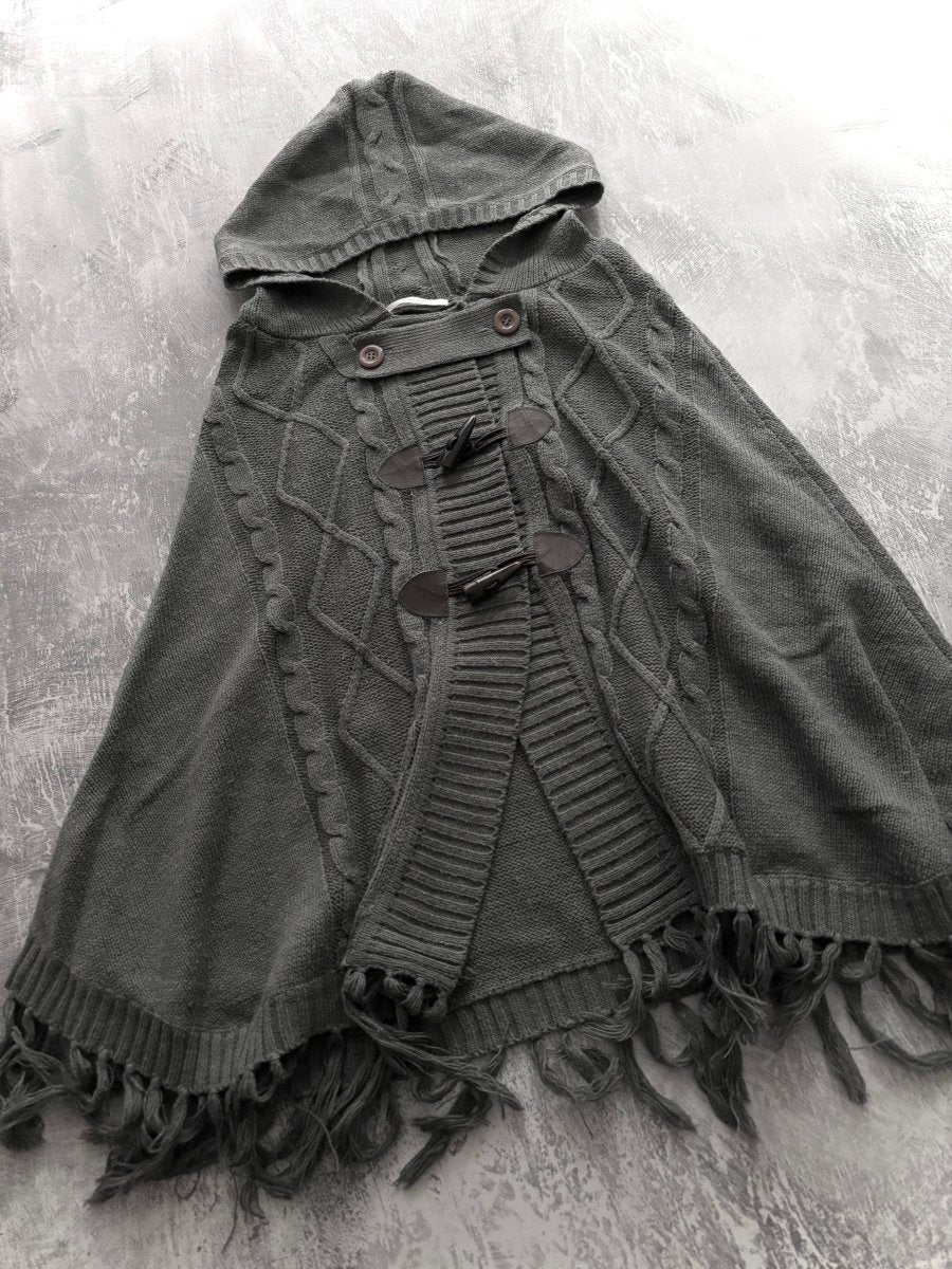 Nether Grey Poncho - MIDNIGHT FAE