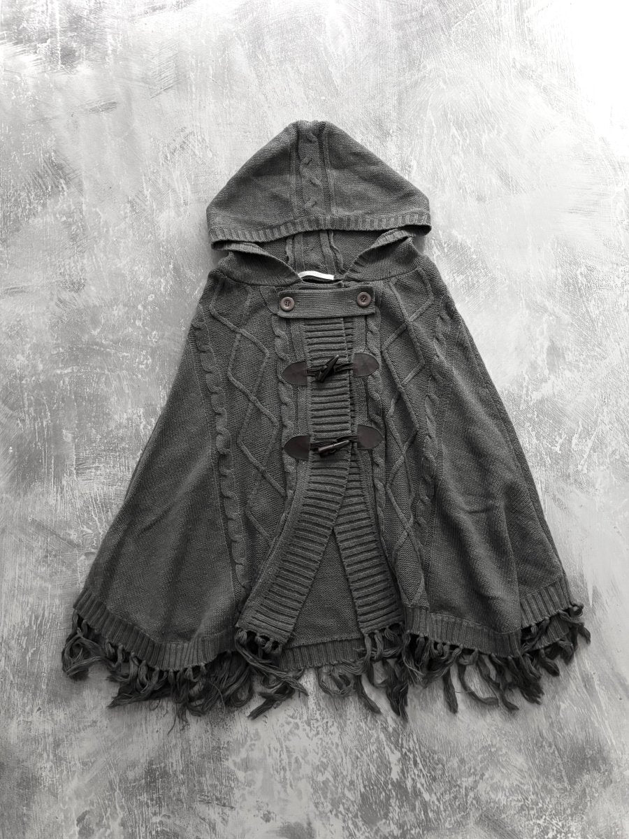 Nether Grey Poncho - MIDNIGHT FAE