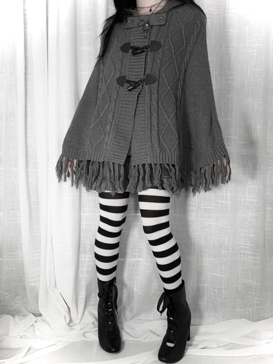Nether Grey Poncho - MIDNIGHT FAE