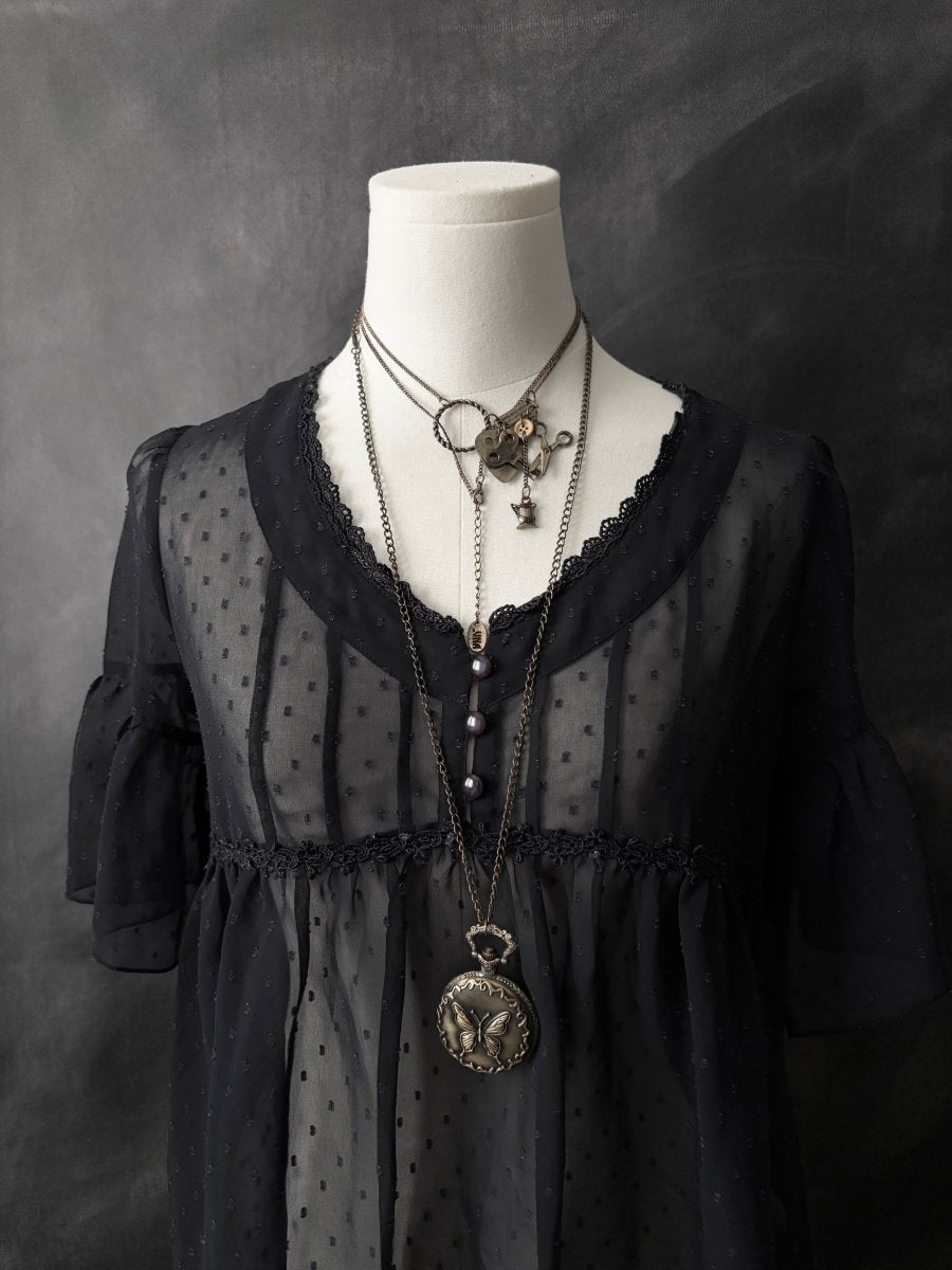 Noctelle Sheer Blouse - MIDNIGHT FAE