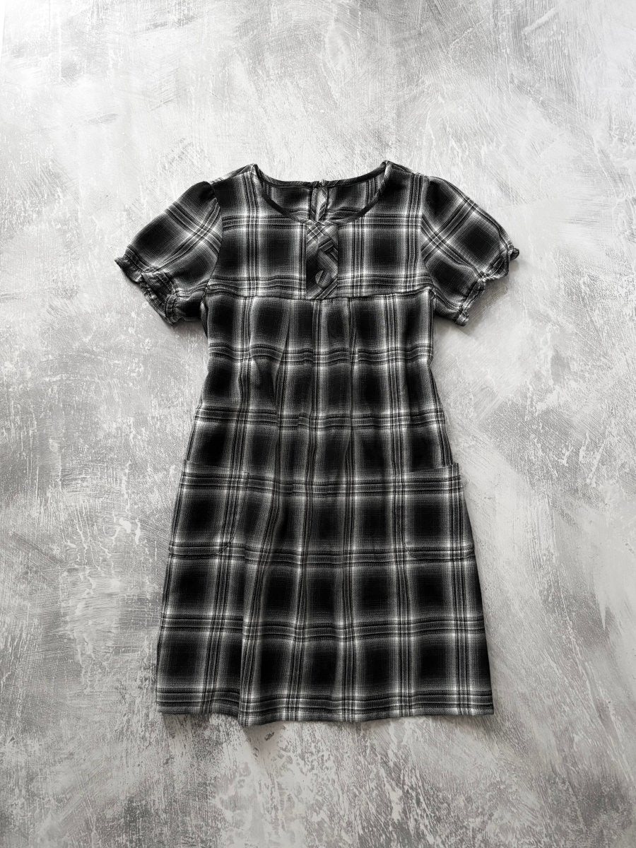 Noir Plaid Dress - MIDNIGHT FAE