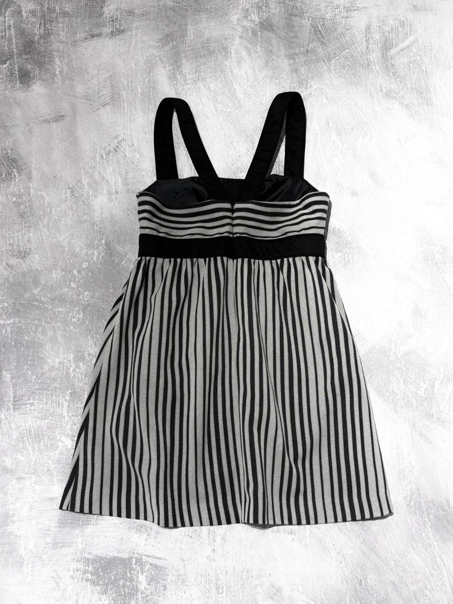 Noir Striped Babydoll Dress - MIDNIGHT FAE
