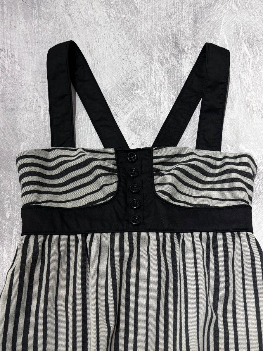 Noir Striped Babydoll Dress - MIDNIGHT FAE