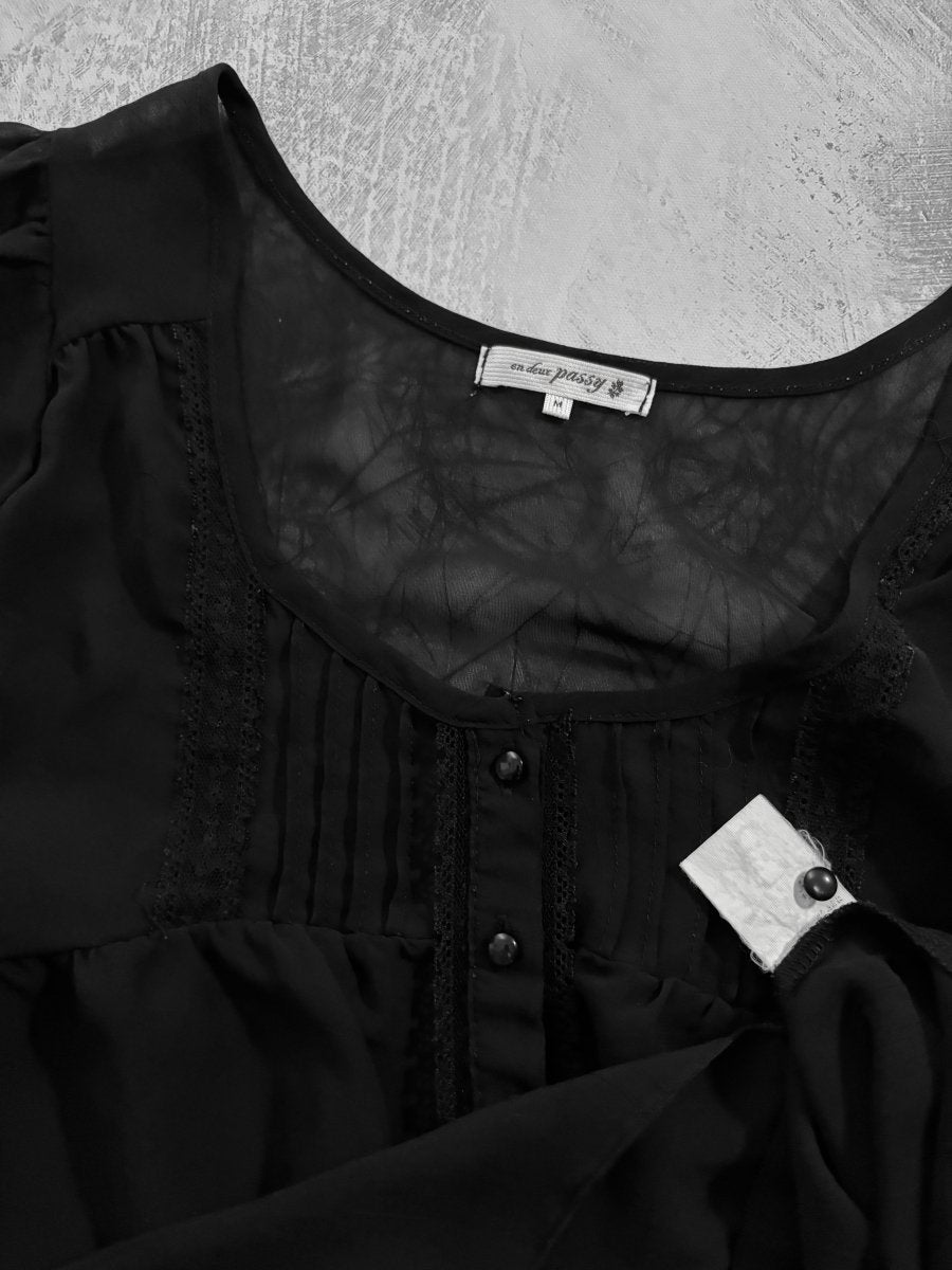 Passy Sheer Blouse - MIDNIGHT FAE