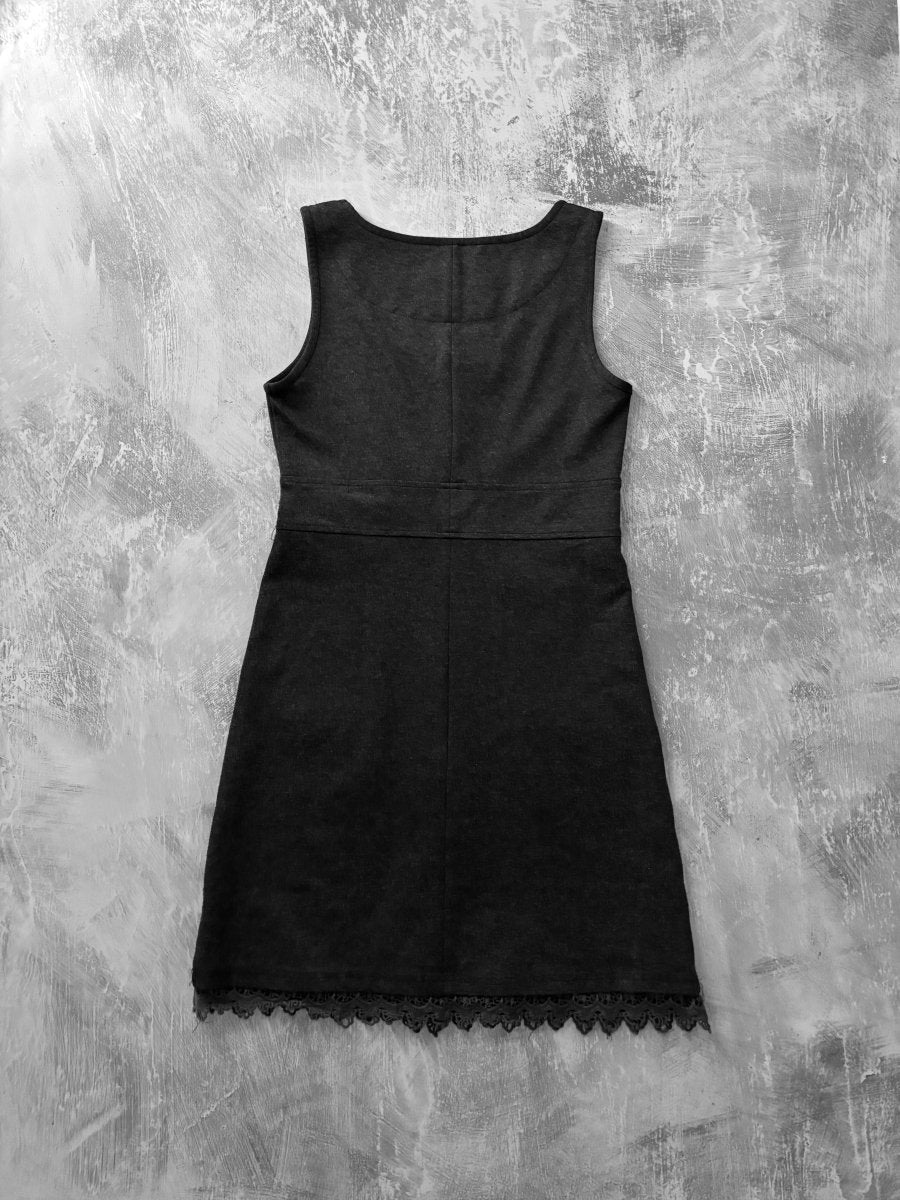Patches Grey Dress - MIDNIGHT FAE