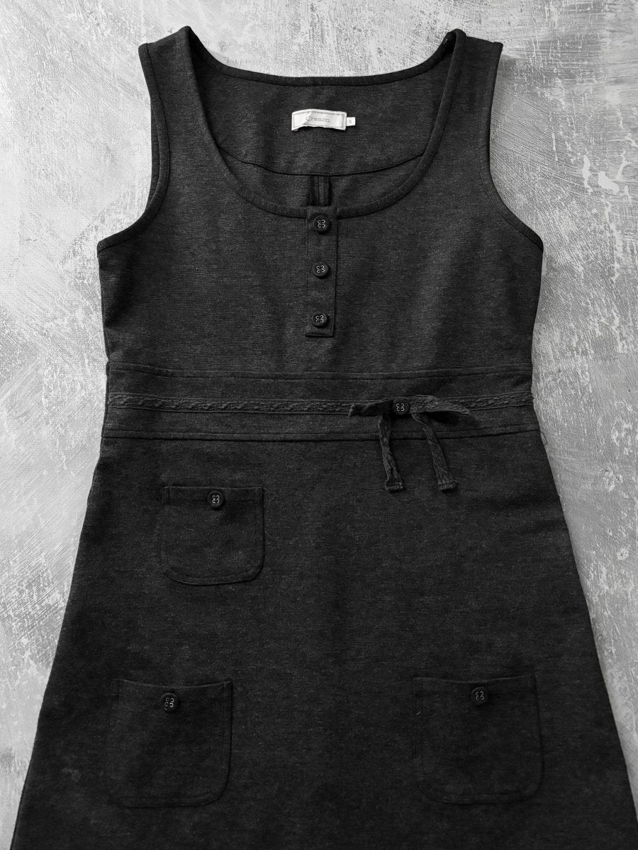 Patches Grey Dress - MIDNIGHT FAE