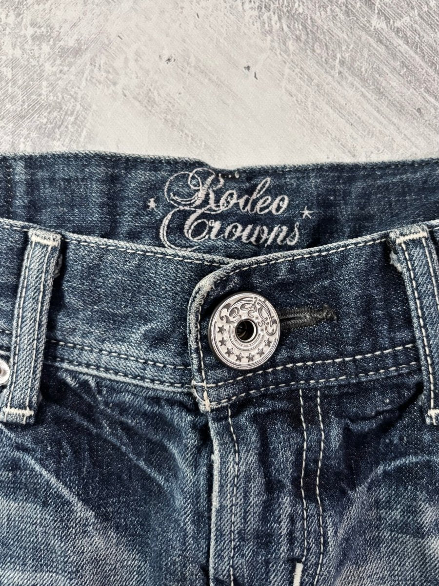 Patchwork Denim Mini Skirt - MIDNIGHT FAE