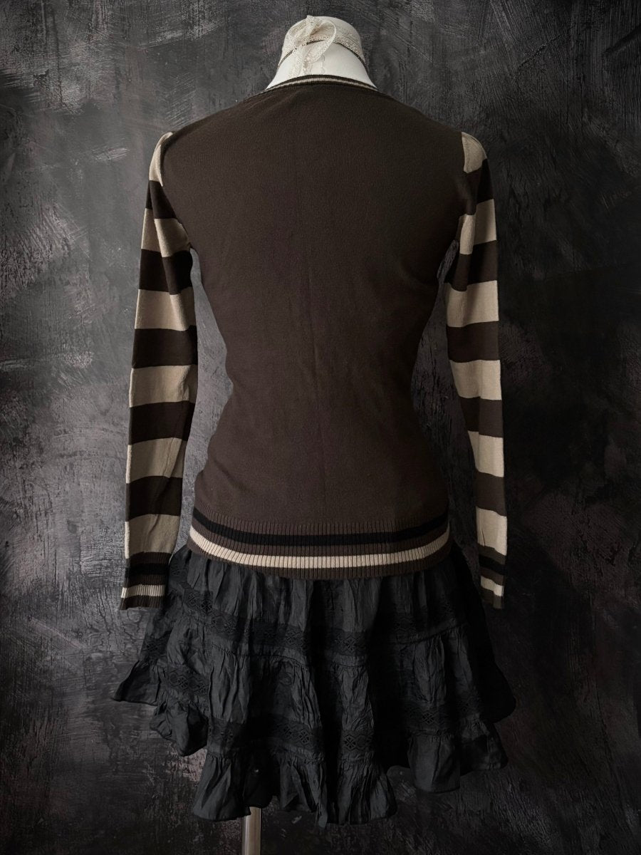 Patchwork Knit Cardigan - MIDNIGHT FAE