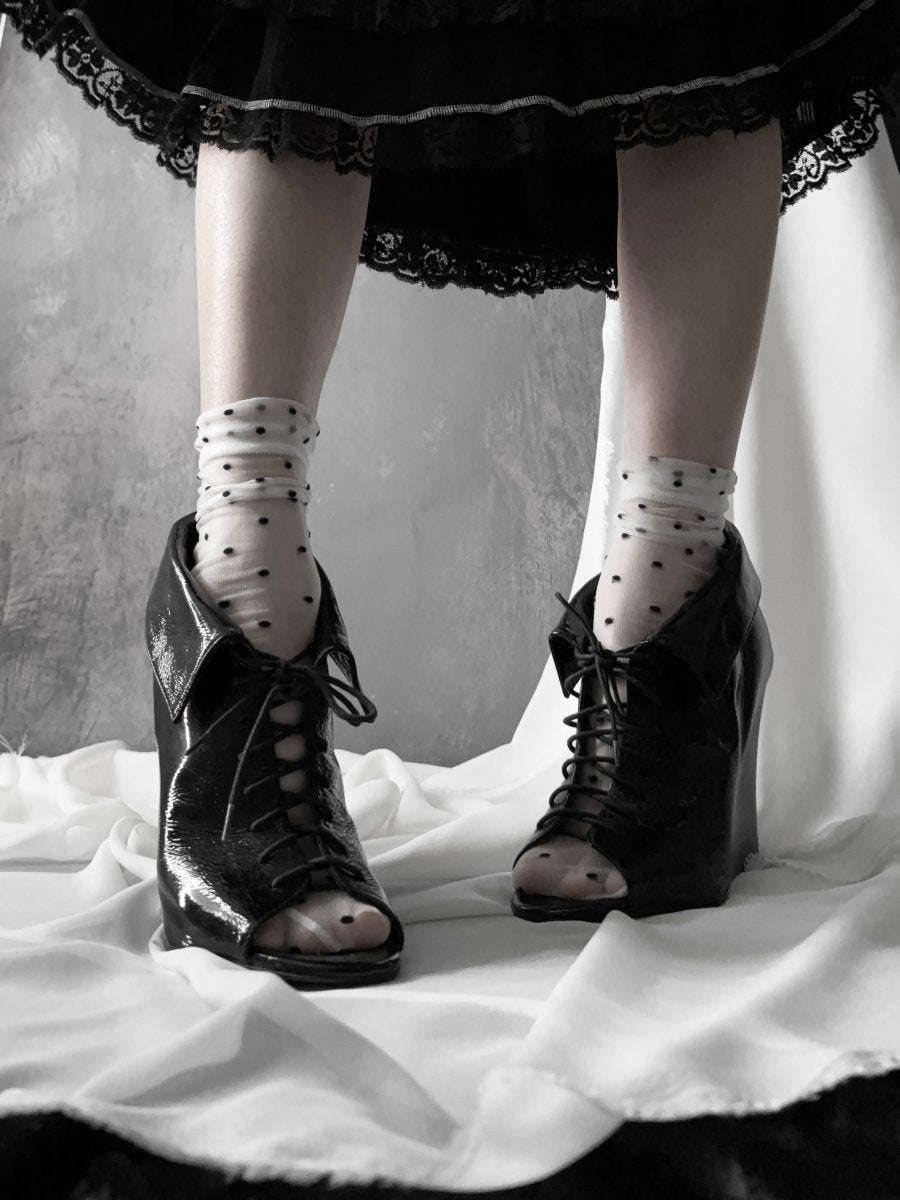 Patent Wedge Boots - MIDNIGHT FAE