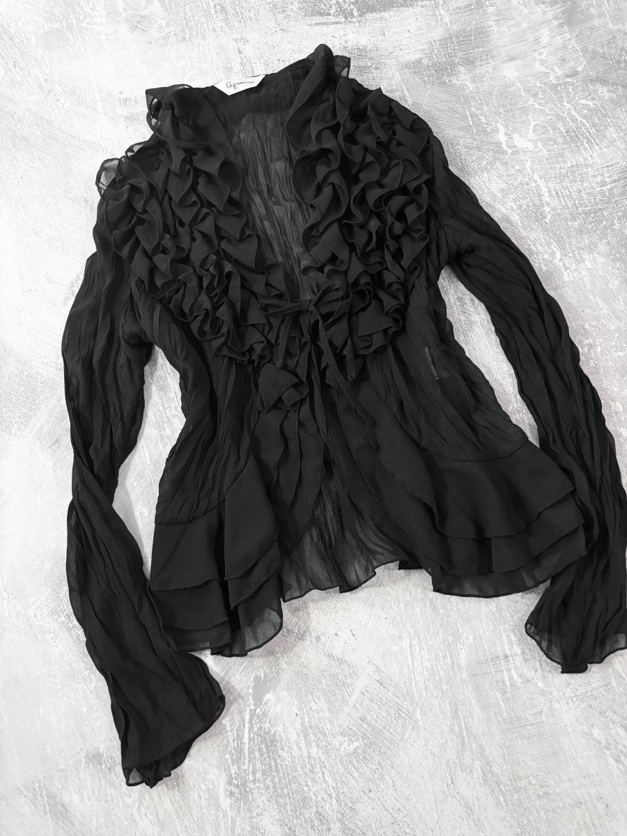 Pavilion Ruffle Cardigan - MIDNIGHT FAE