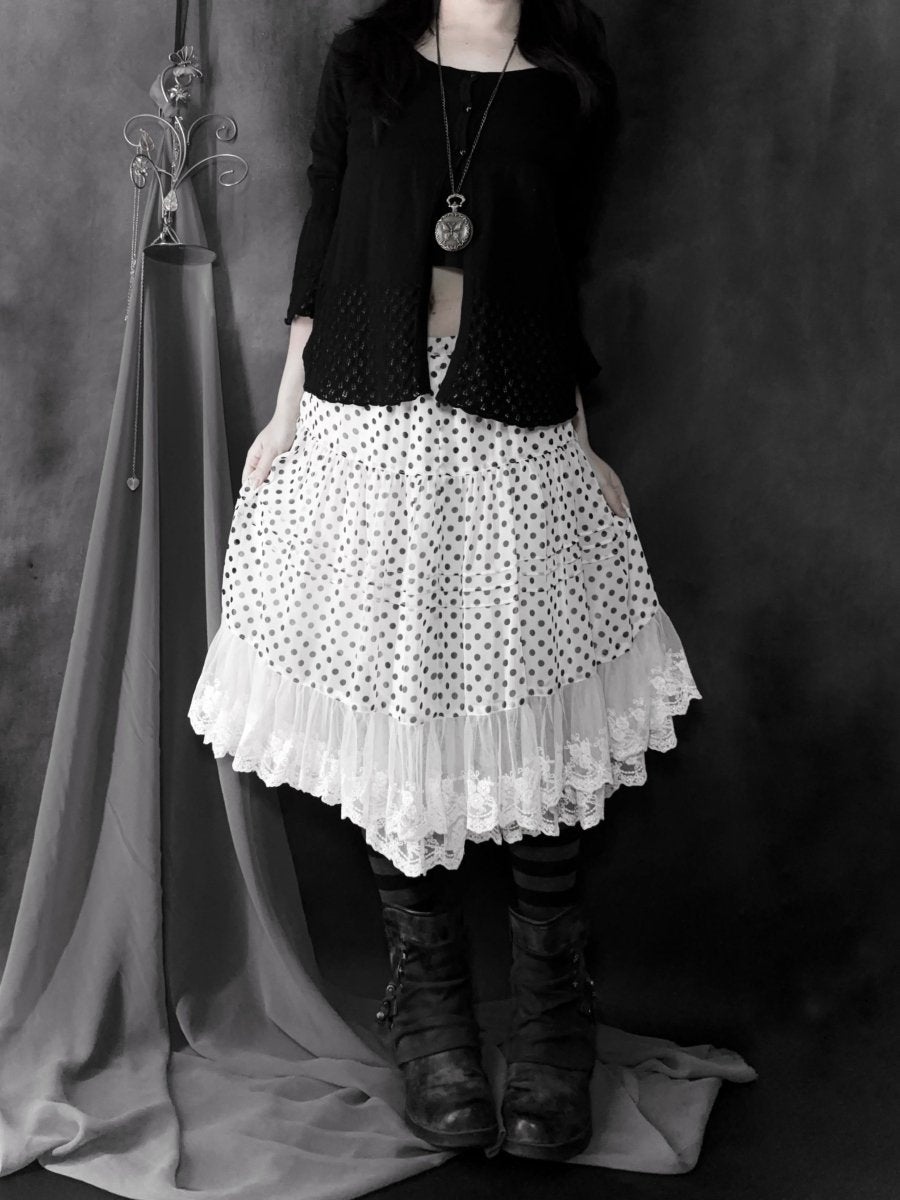 Peaks Polkadot Skirt (BNWT) - MIDNIGHT FAE