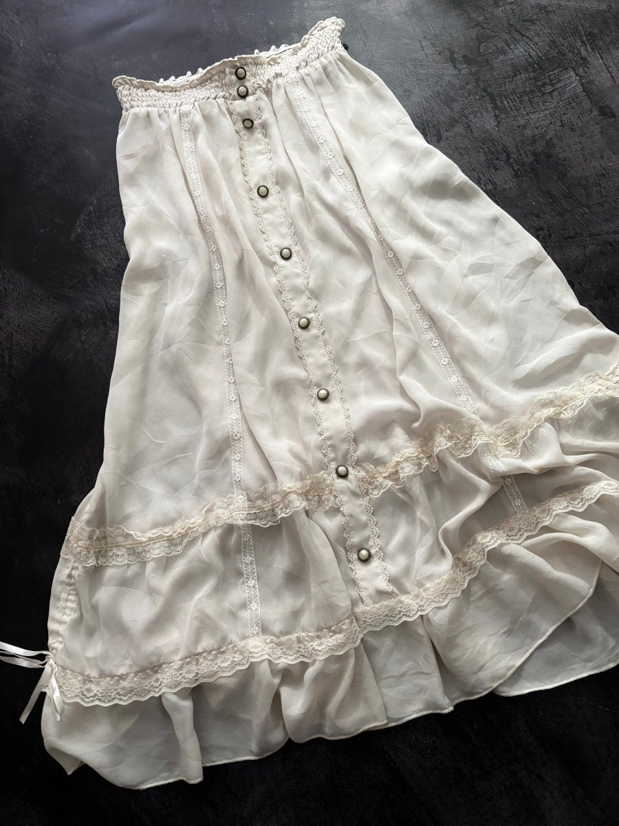 Pearl Button Skirt - MIDNIGHT FAE