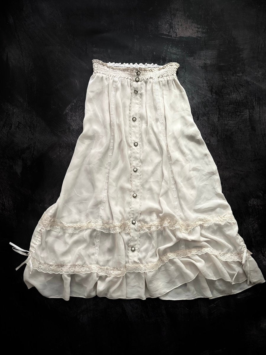 Pearl Button Skirt - MIDNIGHT FAE