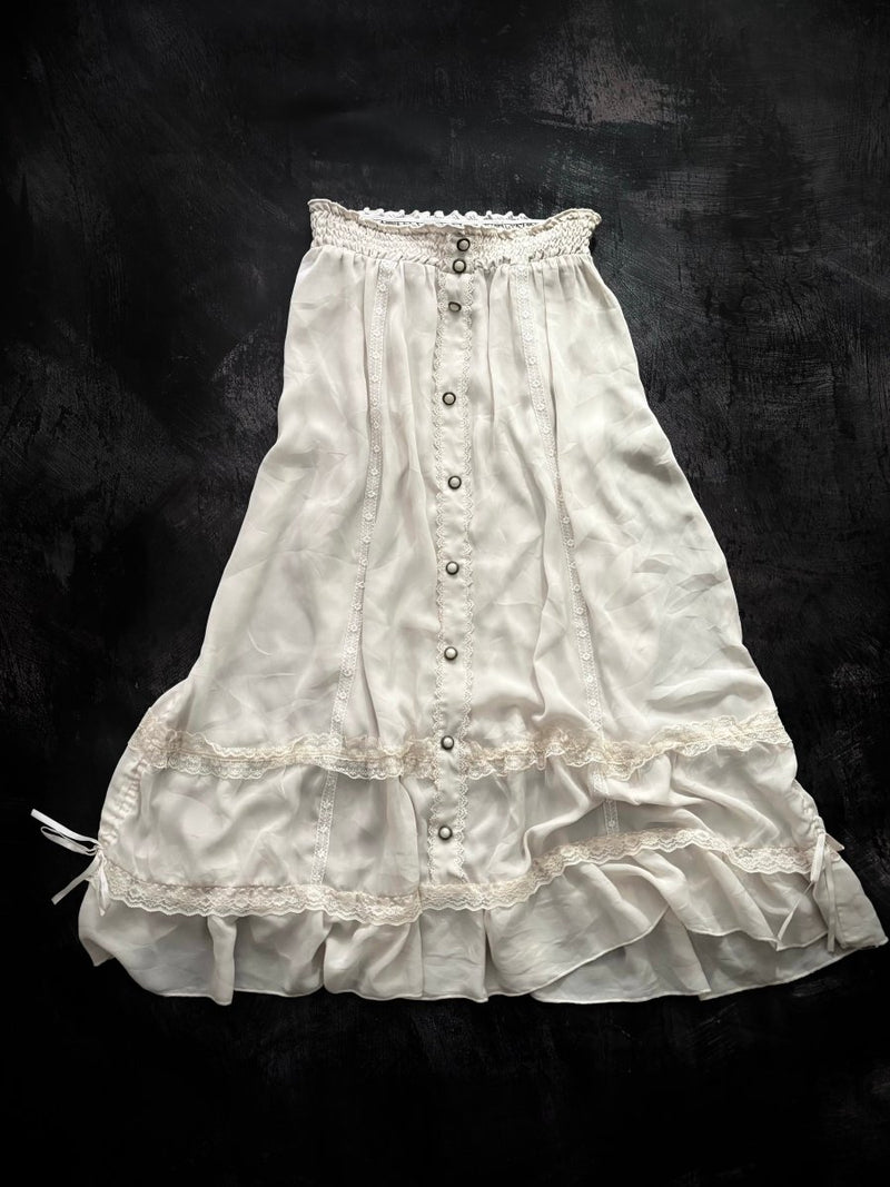 Pearl Button Skirt - MIDNIGHT FAE