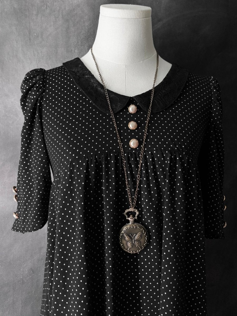 Pearl Polkadot Dress - MIDNIGHT FAE