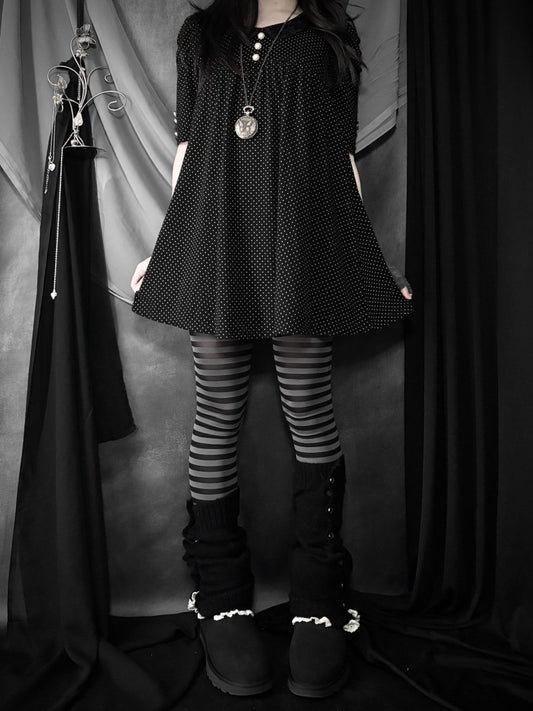 Pearl Polkadot Dress - MIDNIGHT FAE