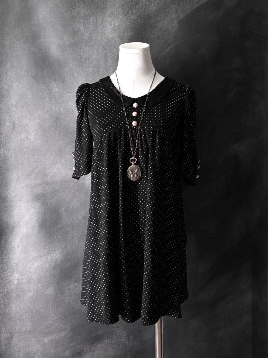 Pearl Polkadot Dress - MIDNIGHT FAE