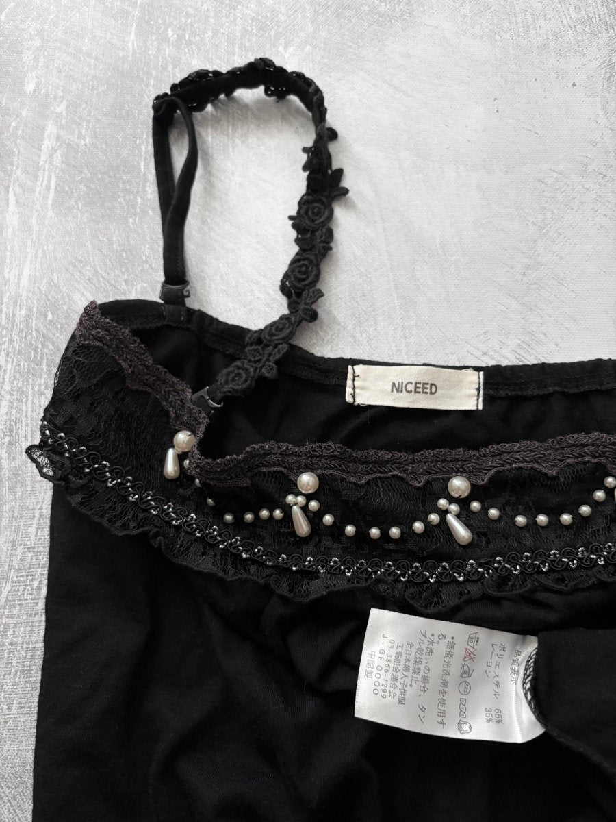 Pearl Teardrop Cami - MIDNIGHT FAE