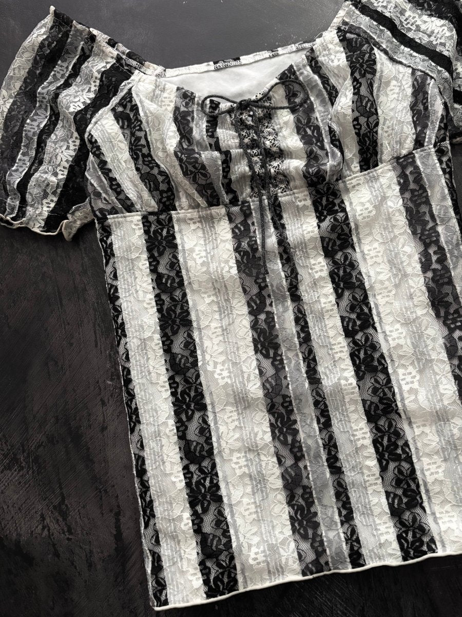 Pendulum Milkmaid Blouse - MIDNIGHT FAE