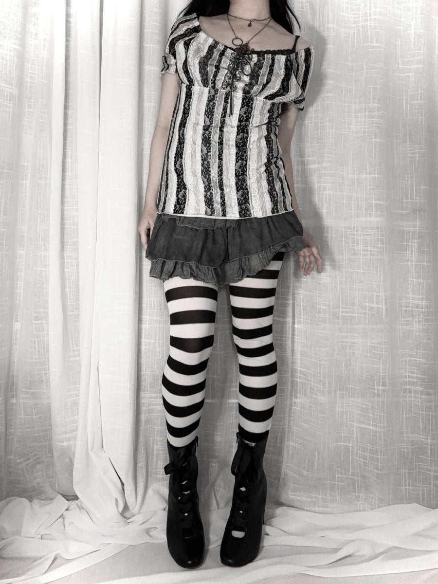Pendulum Milkmaid Blouse - MIDNIGHT FAE