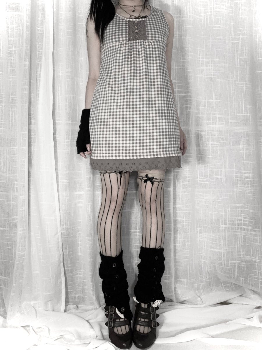 Petitreitre Gingham Dress - MIDNIGHT FAE