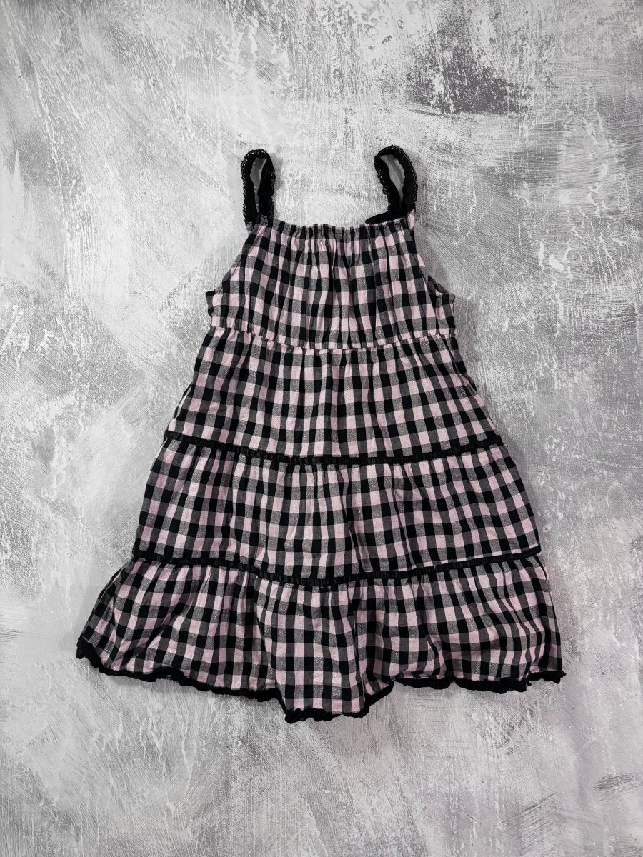 Pink Plaid Tiered Cami - MIDNIGHT FAE