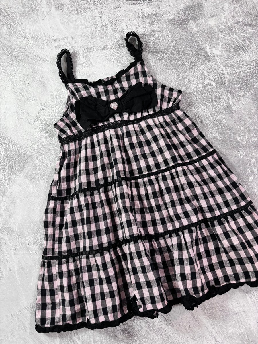 Pink Plaid Tiered Cami - MIDNIGHT FAE