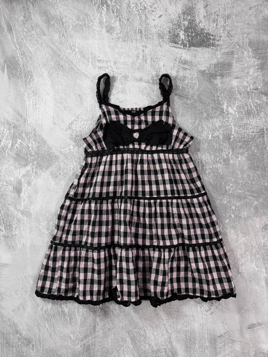 Pink Plaid Tiered Cami - MIDNIGHT FAE