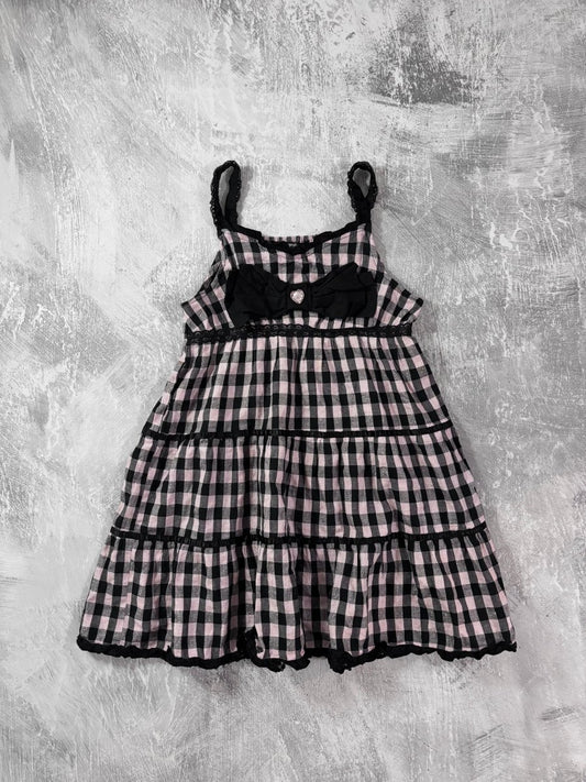 Pink Plaid Tiered Cami - MIDNIGHT FAE