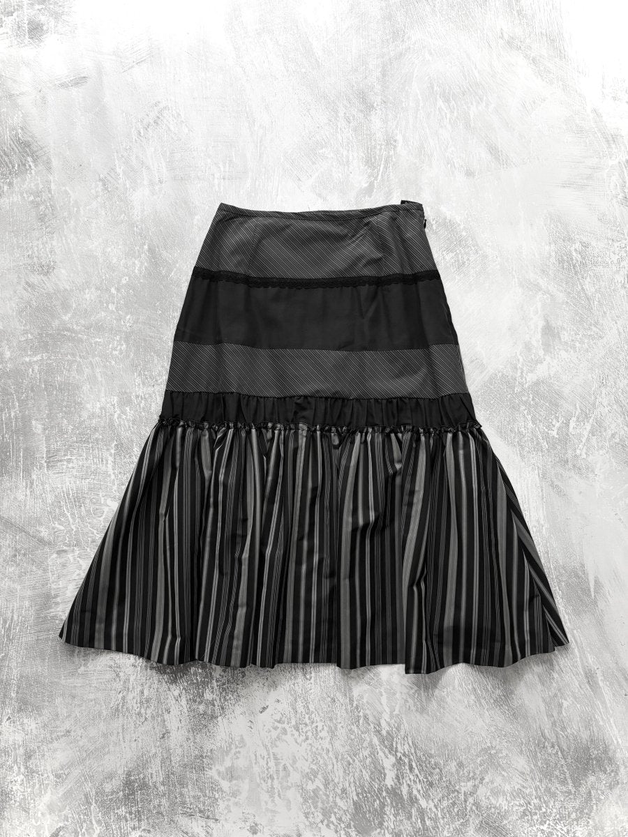 Pinstripe Midi Skirt - MIDNIGHT FAE