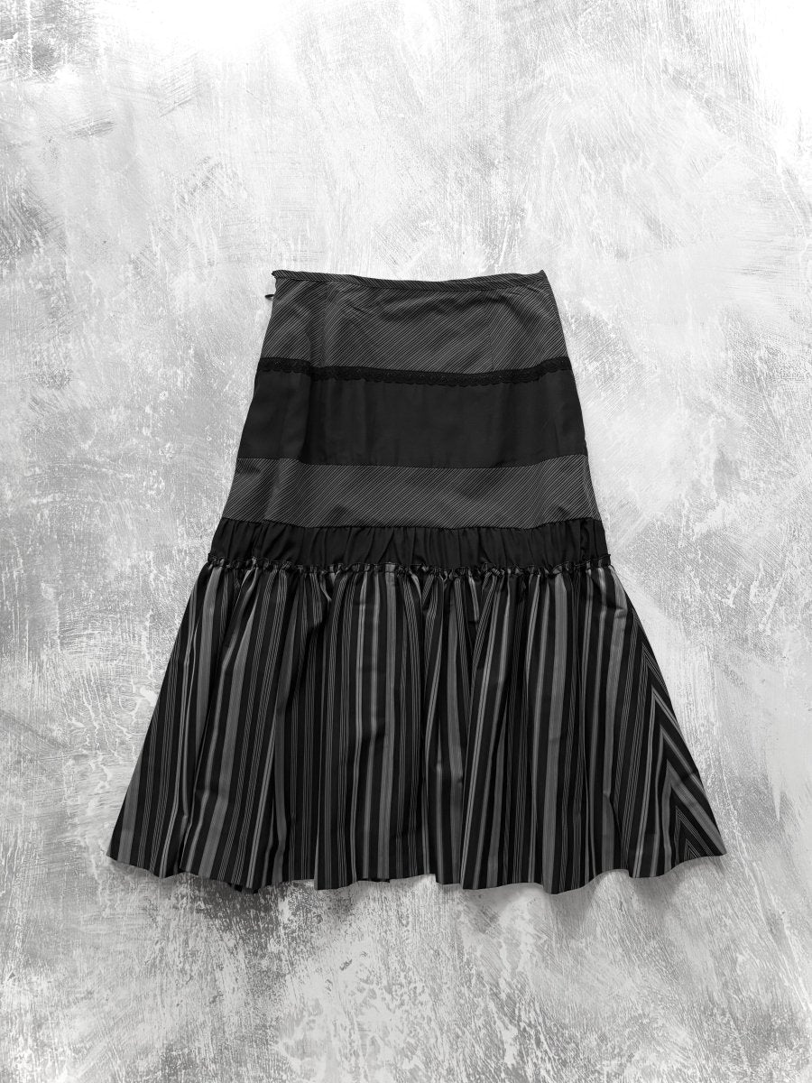 Pinstripe Midi Skirt - MIDNIGHT FAE