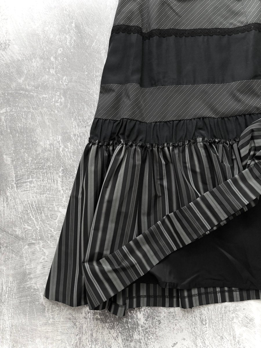 Pinstripe Midi Skirt - MIDNIGHT FAE
