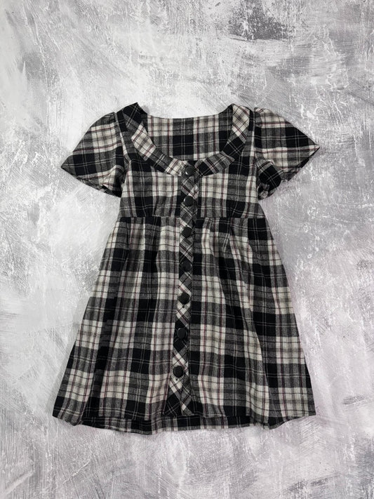 Plaid Button Up Mini Dress - MIDNIGHT FAE