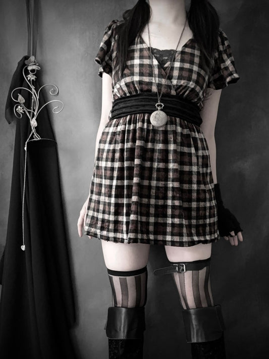 Plaid Velour Tunic - MIDNIGHT FAE