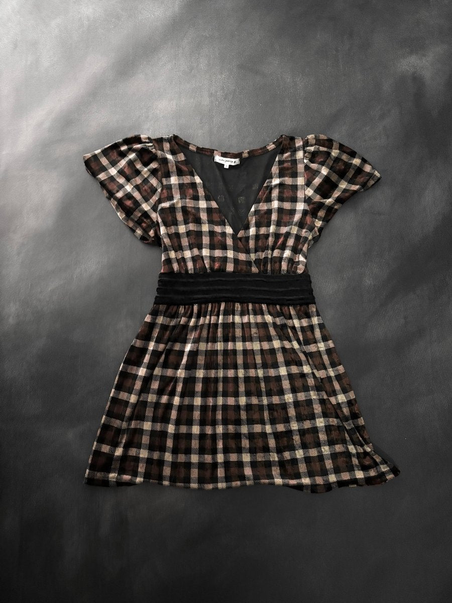 Plaid Velour Tunic - MIDNIGHT FAE