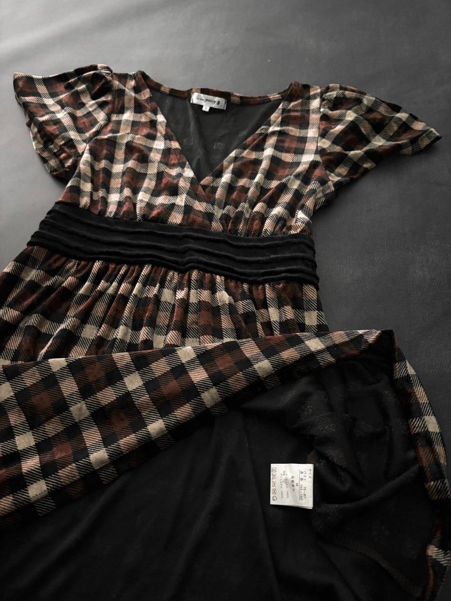 Plaid Velour Tunic - MIDNIGHT FAE