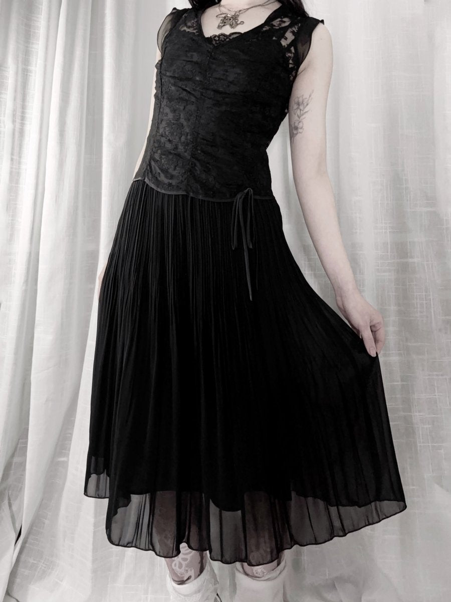 Plicate Pleated Dress - MIDNIGHT FAE