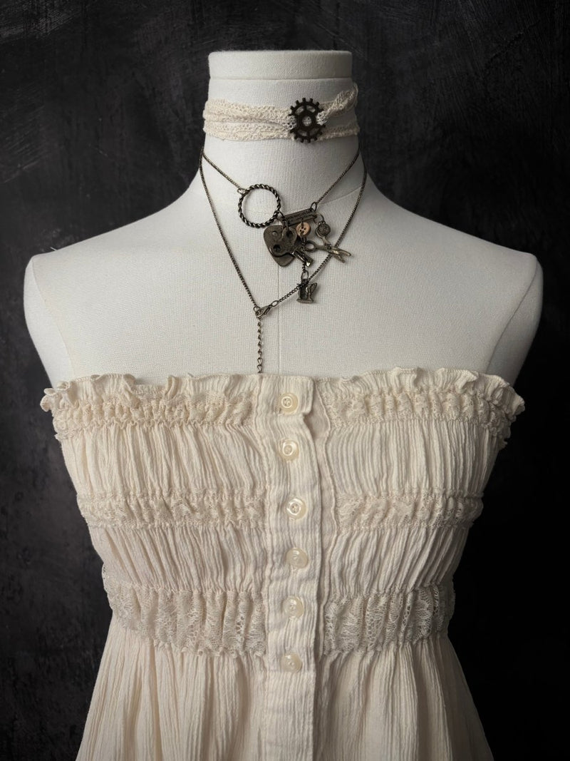 Porcelain Bandeau Dress - MIDNIGHT FAE