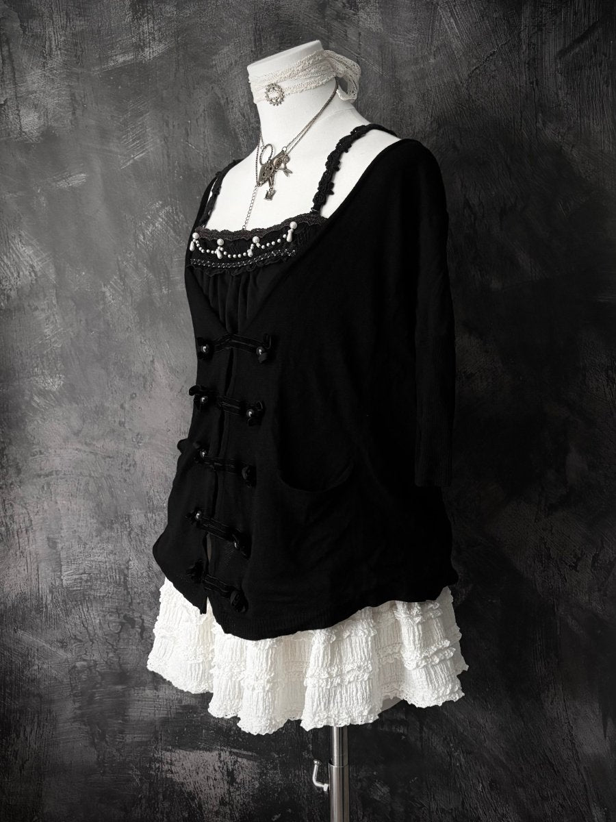 Residuum Slouchy Cardigan - MIDNIGHT FAE