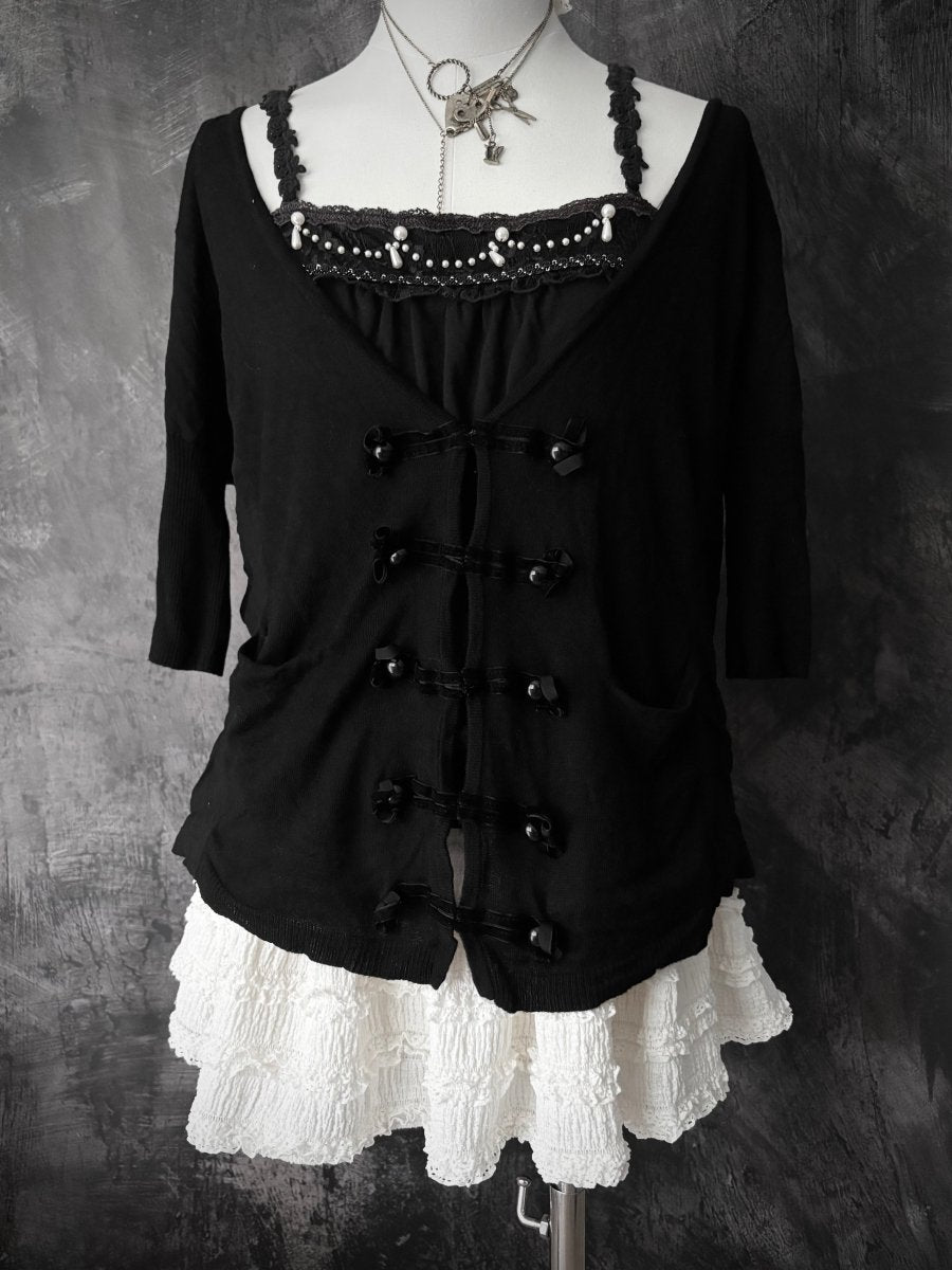 Residuum Slouchy Cardigan - MIDNIGHT FAE