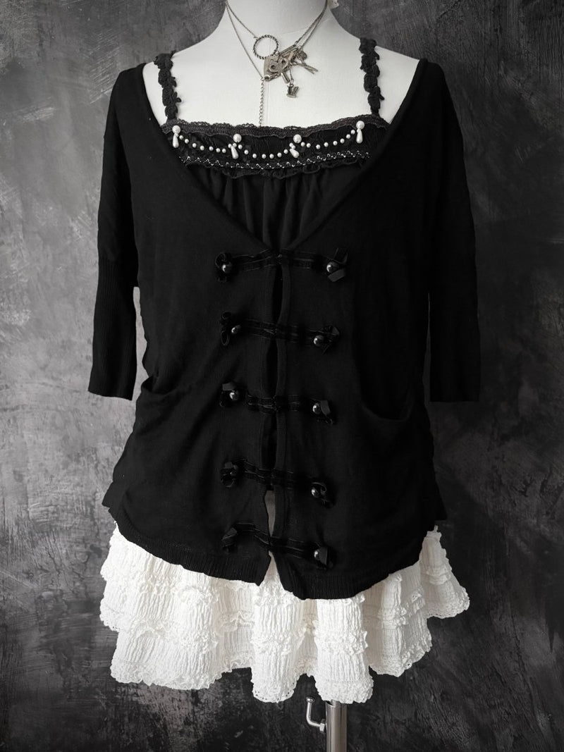 Residuum Slouchy Cardigan - MIDNIGHT FAE