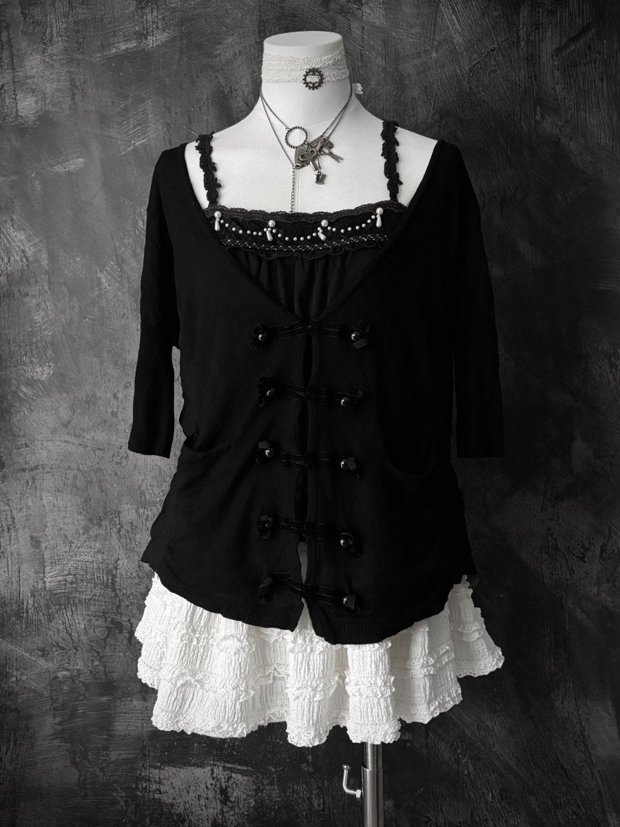 Residuum Slouchy Cardigan - MIDNIGHT FAE