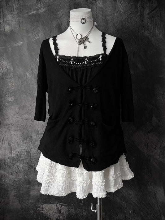 Residuum Slouchy Cardigan - MIDNIGHT FAE